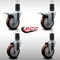 Service Caster 4'' SS Maroon Poly Swivel 1-5/8'' Expanding Stem Caster Set 2 Total Lock Brakes, 4PK SCC-SSEXTTL20S414-PPUB-MRN-2-S-2-158 - alternate 5